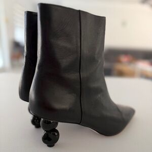 Cult Gaia Black Leather Ankle Women's Daylee Pointed Toe Boots